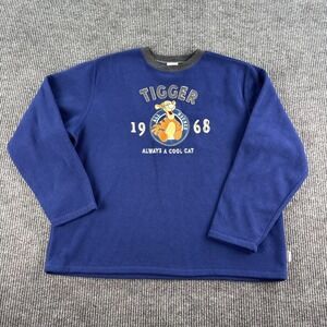Disney Store Exclusive Tigger Fleece Sweater Men Large Embroidered Logo